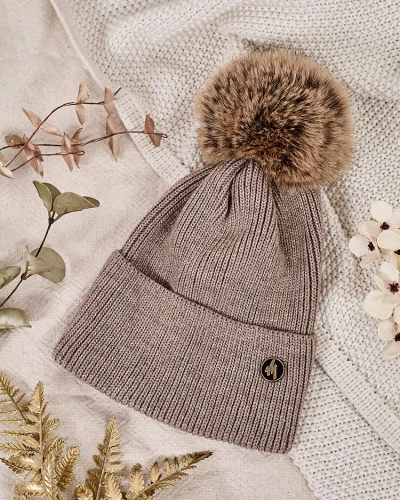 Royalfashion Women's winter hat with pompom
