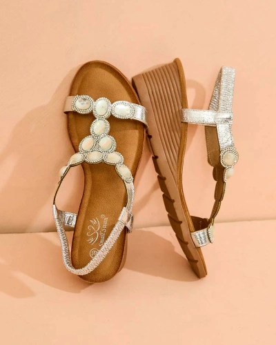 Royalfashion Women's sandals with zirconia Obrina