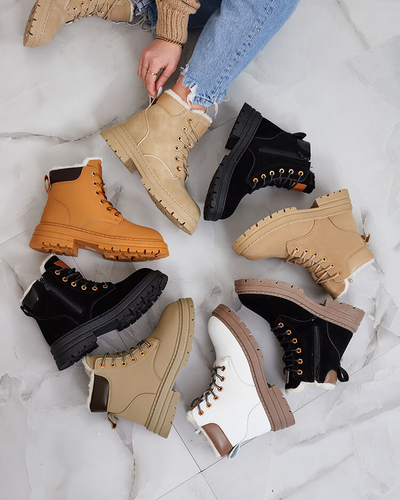 Royalfashion Gray-brown women's insulated trapper boots Radoras