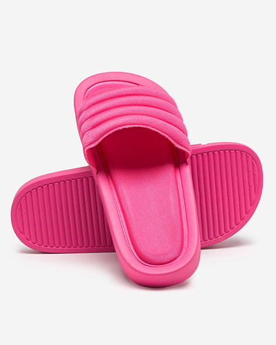 OUTLET Women's fuchsia striped flip-flops Lenira - Footwear