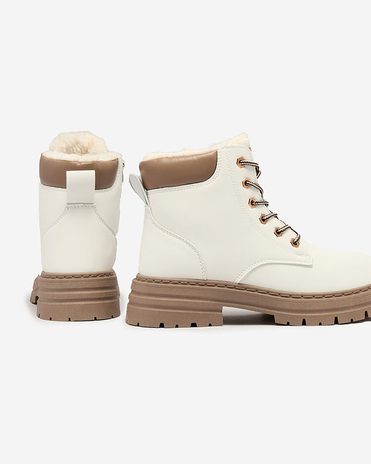 Royalfashion White women's insulated trapper boots Radoras