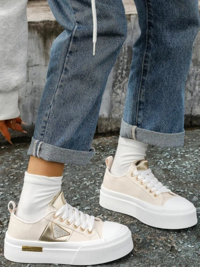 Royalfashion Женские кроссовки на платформе Золотой Мировой