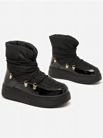 Royalfashion Women's slip-on snow boots in black Dabenda