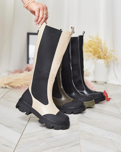 Royalfashion Бежевые женские полусапоги Blyss