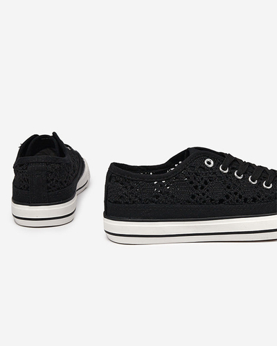 Черные женские ажурные кеды Tareni