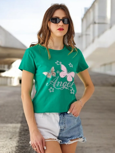 Royalfashion Women's Cotton T-Shirt Butterfly
