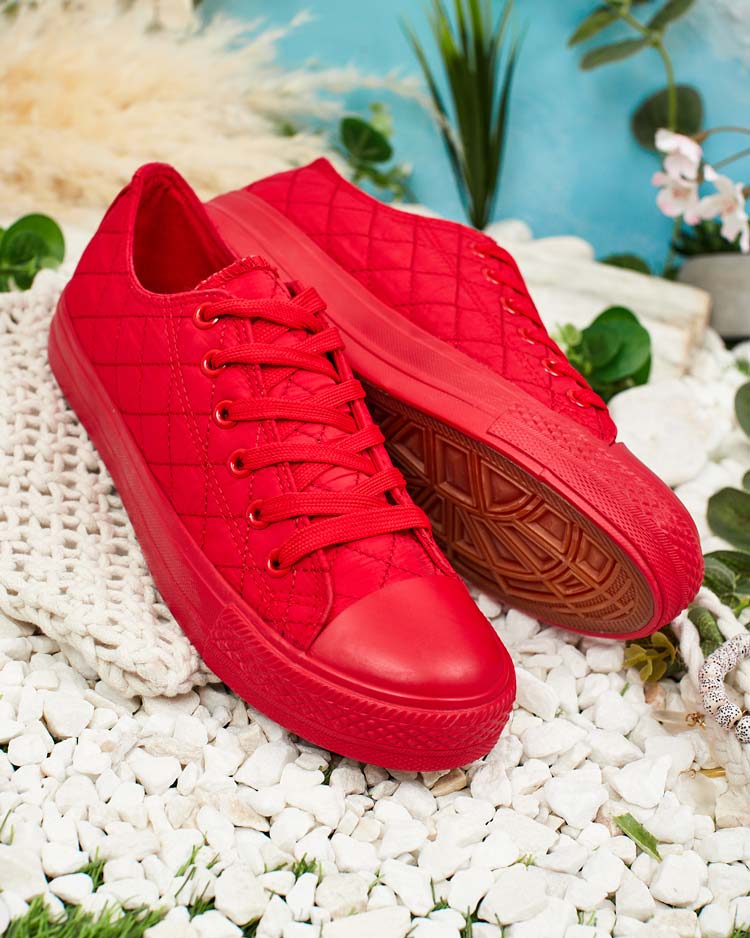 Stella Women's Red Fabric Sports Summer Sneakers