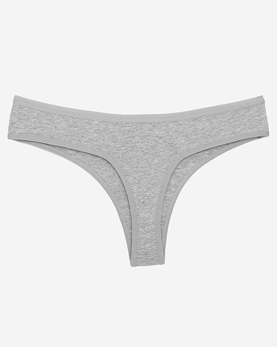 Gray women's cotton thong - Underwear