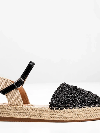 Ladies 'black espadrilles with an openwork Triumf - Footwear