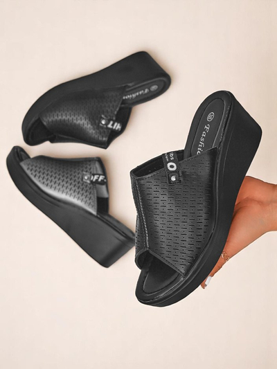 Royalfashion Женские шлепанцы на танкетке Luna Wedge