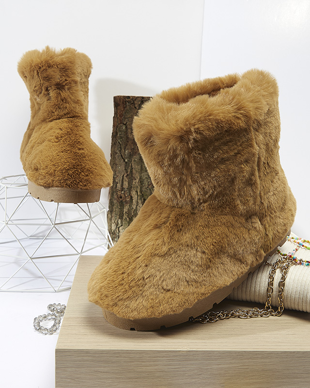 Naiste kaameli värvi lumesaapad Ottola- Jalatsid