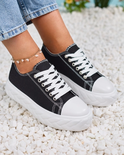 Royalfashion Black women's platform sneakers Merija