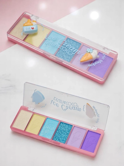 Kevin&Coco Palette 6 eye shadows with glitter Ice Cream