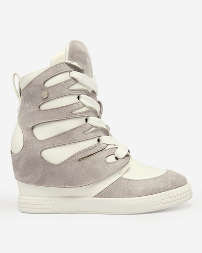 Royalfashion Grey women's sporty boots on a Pamstinsa heel