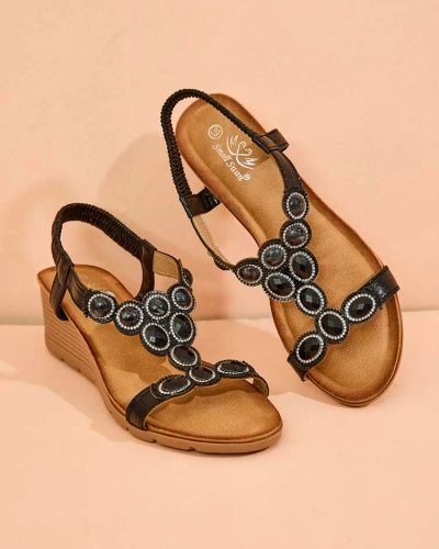 Royalfashion Women's sandals with zirconia Obrina