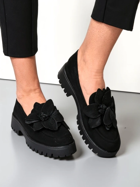 Royalfashion Eco suede naiste mokasiinid Floverse lilledega