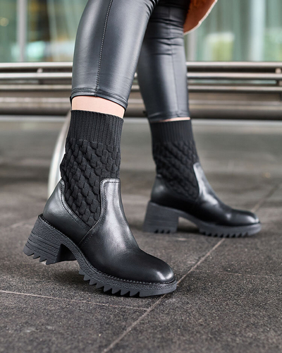 Royalfashion Mustad naiste Acigog lamedate kontsadega saapad