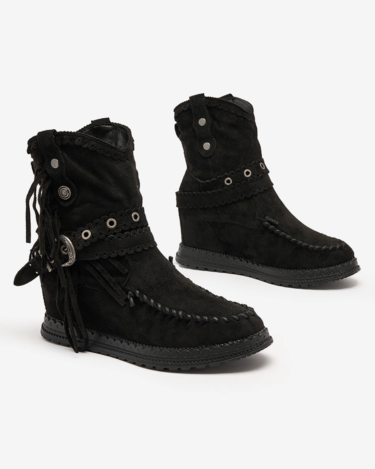 Royalfashion Black women's boots with hidden anchor Dibisa