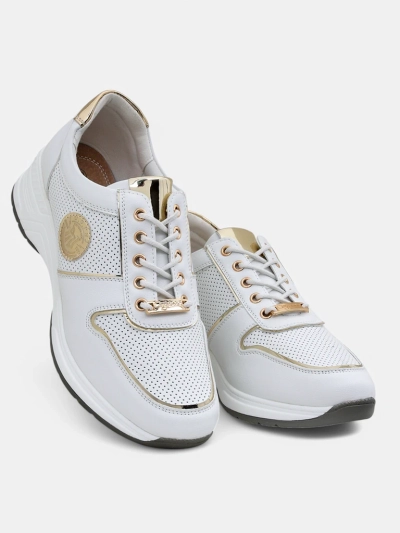 Женские кроссовки на танкетке Calista Athena белые экокожа