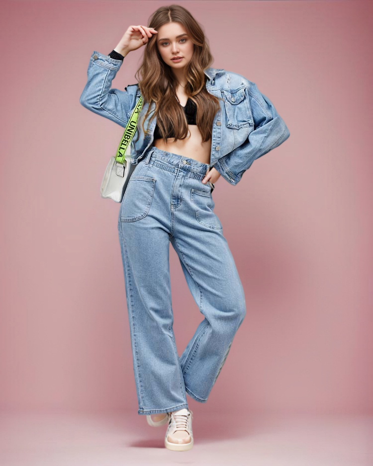 Royalfashion Women's denim boyfriend pants