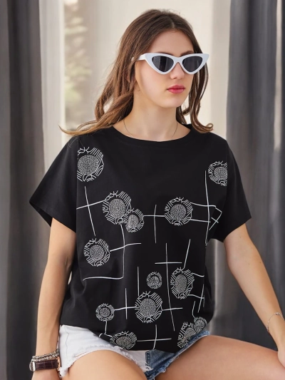 Royalfashion Women's cotton t-shirt with print