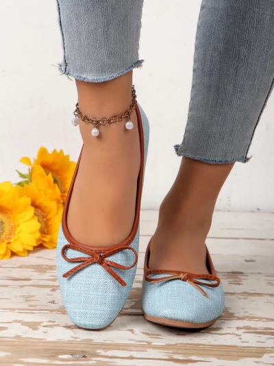 Royalfashion Women's ballet flats with glitter and a bow Aramie