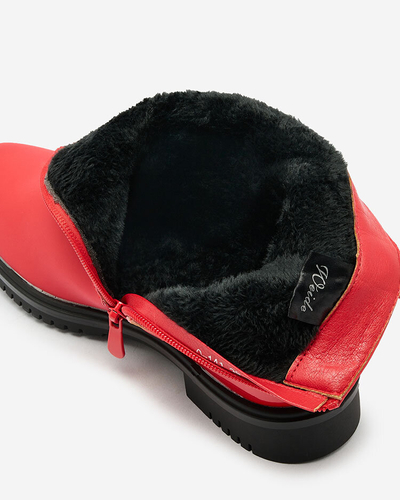 Royalfashion Red matte women's boots Setipfa