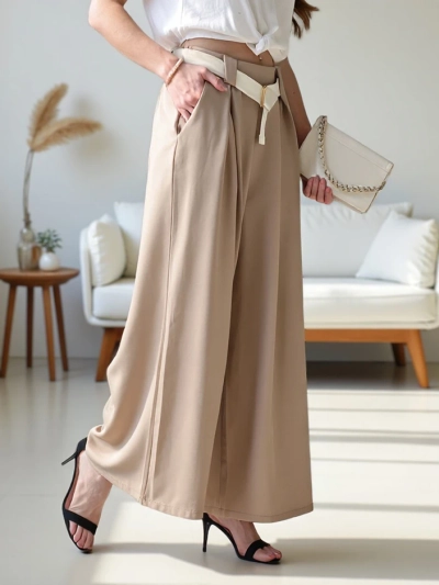 Royalfashion Naiste laiad püksid vööga