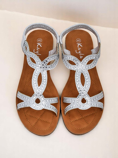 Lola Grace Women's Royal Fashion Sandals with Decorative Straps