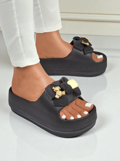 Royalfashion Женские резиновые шлепанцы с декоративным бантом Alday