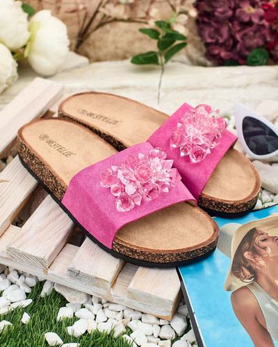 Royalfashion Women's Villo rhinestone flip-flops