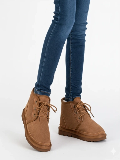 Botki Dziecięce Venus Camel Skórzane Wygodne na Jesień