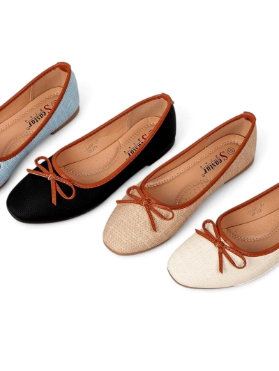 Royalfashion Women's ballet flats with glitter and a bow Aramie