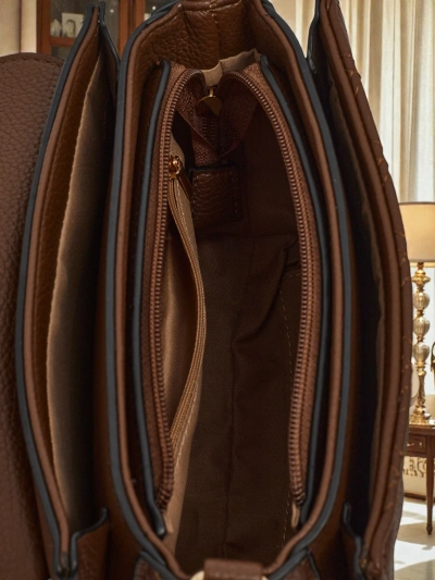 Torebka Damska Luna Ciemnobrązowa Ekoskórzana Elegancka