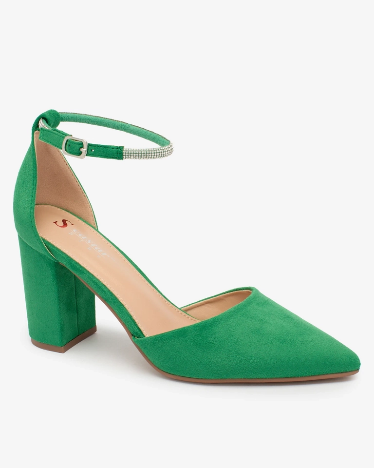 Royalfashion Green women's zirconia pumps Britica