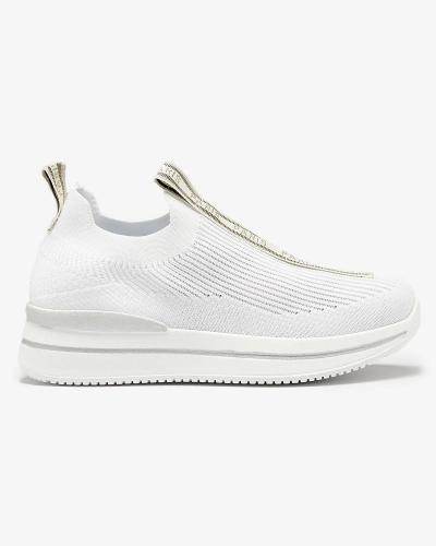 Women's slip-on sports shoes with lettering in white Cerppa- Footwear