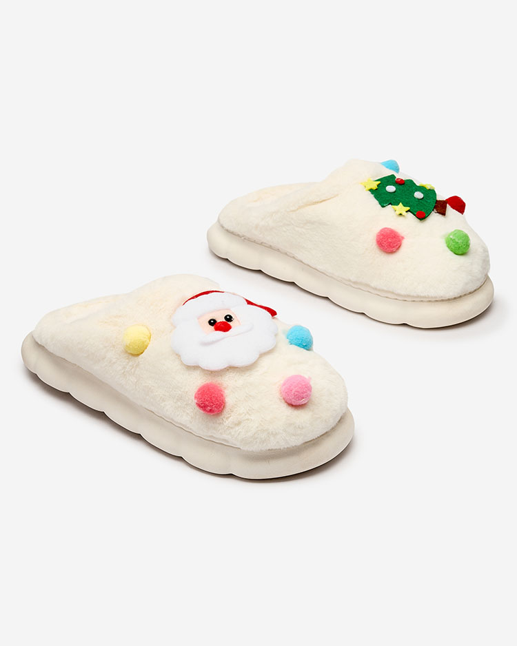 Royalfashion Christmas women's slippers in white Fertemse
