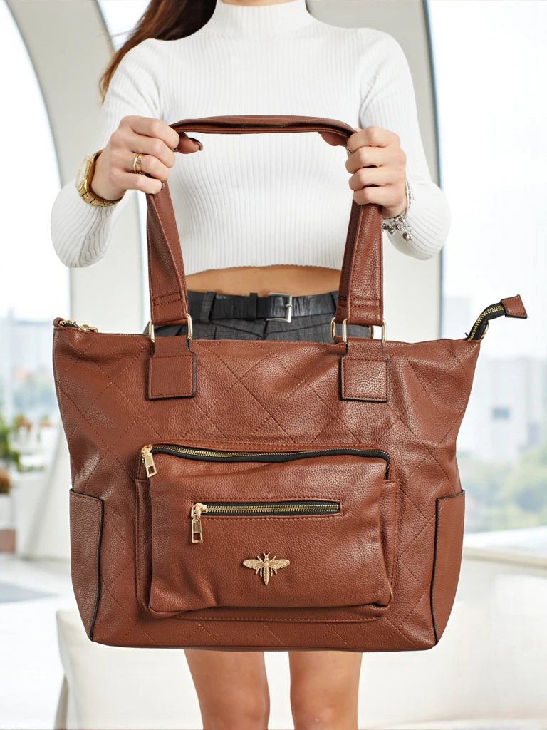 Women's shopper bag eco leather quilted Marvaya