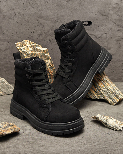 Women's insulated trapper boots in black colozre Tivica - Footwear