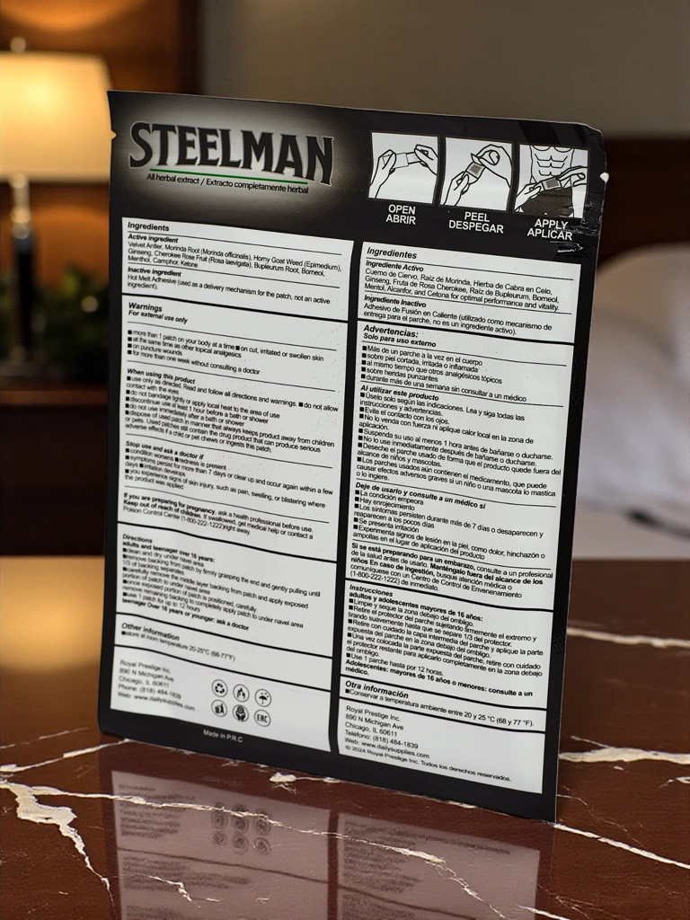 Looduslik potentsi tõstev plaaster meestele