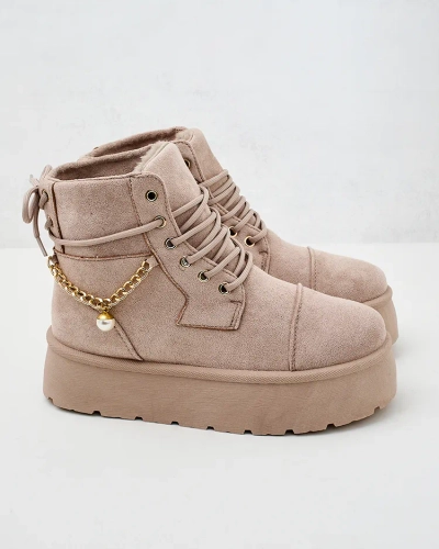 Royalfashion Women's lace-up Woruces boots