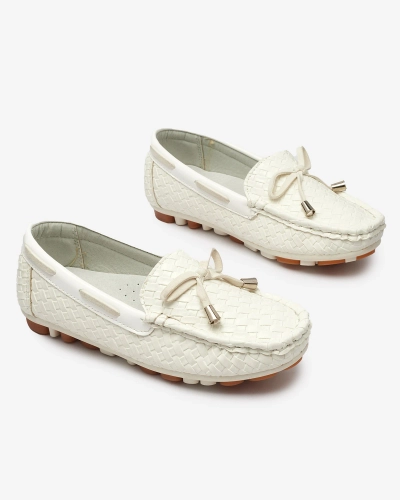 White children's moccasins Dannad- Footwear