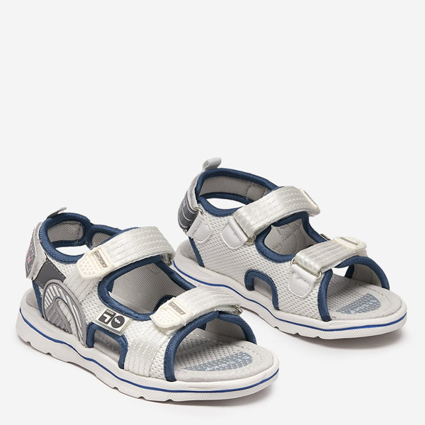 White children's sandals with Kiteks patches - Footwear