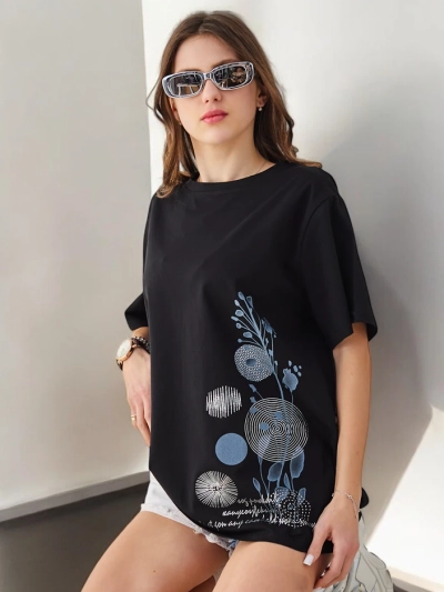 Royalfashion Женская хлопковая футболка с принтом