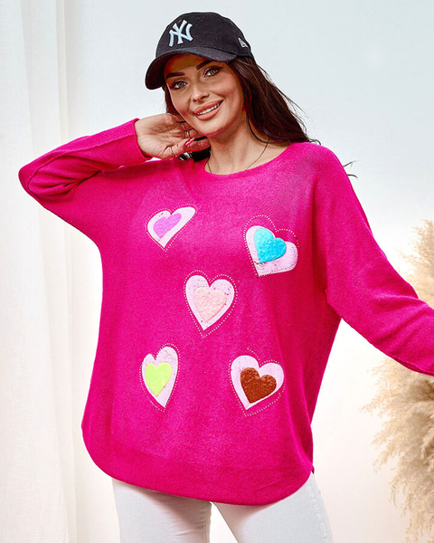 Royalfashion Thin women's sweater with hearts
