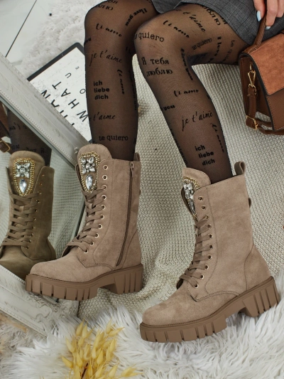 Royalfashion Women's High Worker Boots Suboo