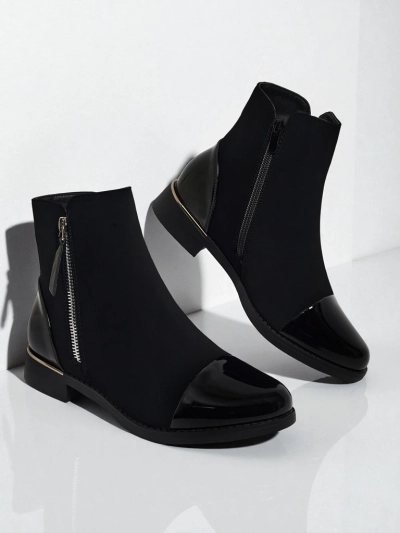 Luna Black Elegant Ankle Boots for Autumn