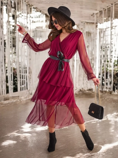 Royalfashion Women's long dress with ruffles