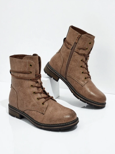 Eco-leather laced women's ankle boots Ravonna