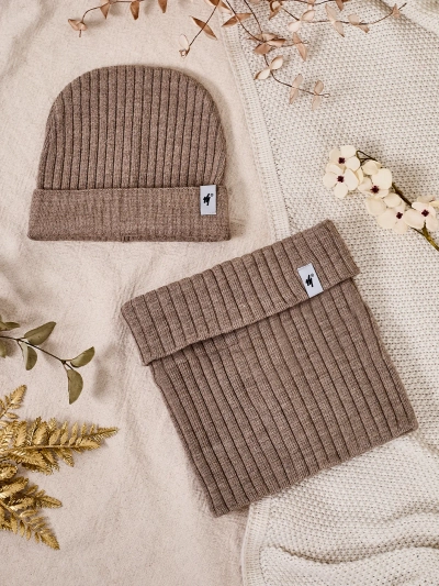 Royalfashion Universal winter set - beanie hat with snood